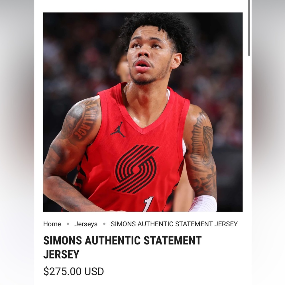 Brand New Anfernee Simons Authentic Jerseys! Sizes Sm, Md,Lg,2XL 3XL